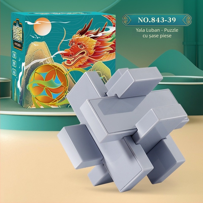 Kongming Lock/Luban Lock - puzzle logic din plastic pentru copii 7–14 ani, mecanism de deblocare, categorie: lacăt-puzzle, personalizare disponibilă
