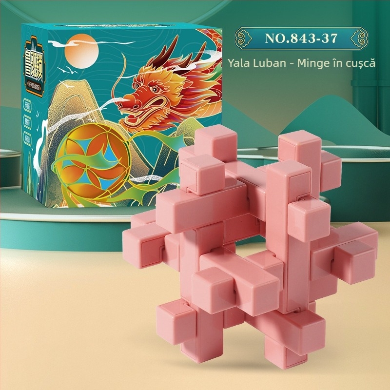 Kongming Lock/Luban Lock - puzzle logic din plastic pentru copii 7–14 ani, mecanism de deblocare, categorie: lacăt-puzzle, personalizare disponibilă