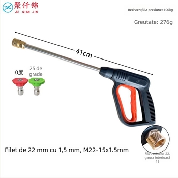 Pistol de înaltă presiune pentru spălat mașini, cuplaj rapid 1/4-inch, model 511, corp din plastic tehnic, greutate 220 g, Juqian Jin