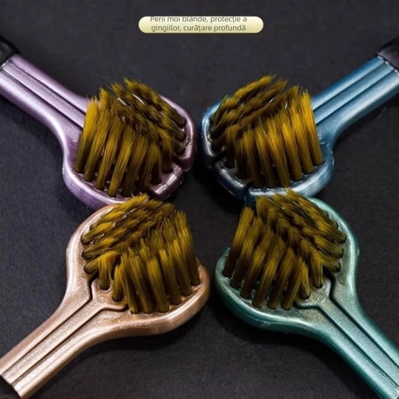 Periuță de dinți cu trei fețe, cu peri moi pentru adulți, curățare 3D fără unghiuri moarte, model 029, pentru uz casnic
