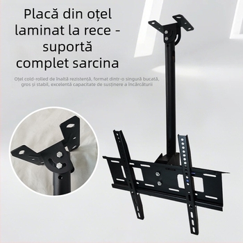 Suport TV retractabil pentru plafon, montaj reglabil pentru plafon, suport suspendat mobil.