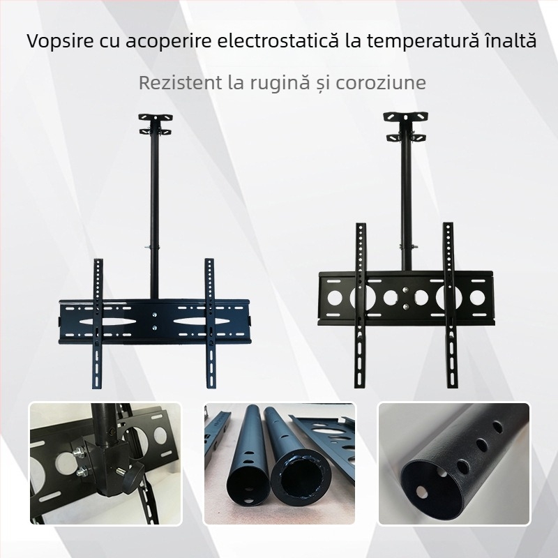 Suport TV retractabil pentru plafon, montaj reglabil pentru plafon, suport suspendat mobil.