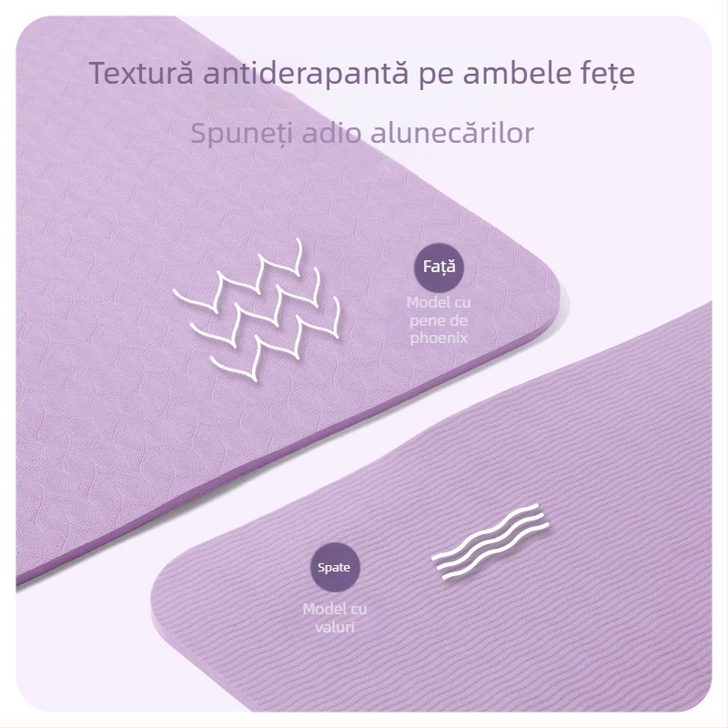 Covoraș de yoga TPE pentru familie, dublu, lat și gros pentru fitness acasă, absorbție a șocurilor și izolare fonică, 10 mm, dimensiuni 200×140/200×120/200×100