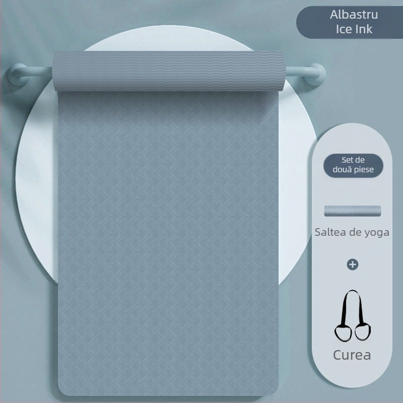 Covoraș de yoga TPE pentru familie, dublu, lat și gros pentru fitness acasă, absorbție a șocurilor și izolare fonică, 10 mm, dimensiuni 200×140/200×120/200×100