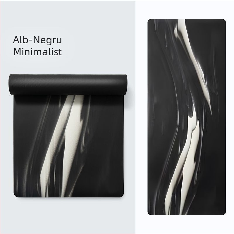 Covoraș de yoga în stil pictură în ulei, cu suprafață din piele întoarsă, pentru femei, diatom mud, 8 mm grosime, model în dungi
