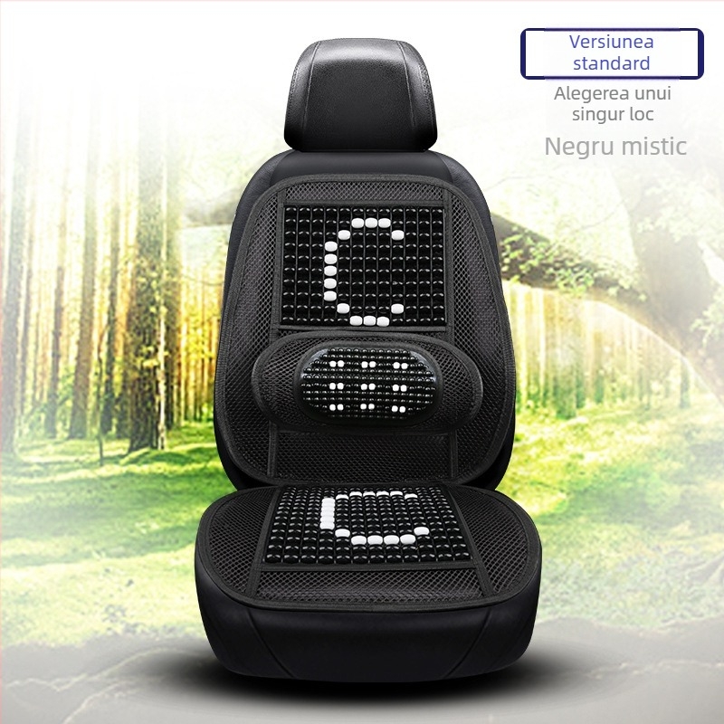 Duoduo pernă auto cu mărgele din lemn și suport lombar integrat, design dintr-o singură bucată, potrivire universală.