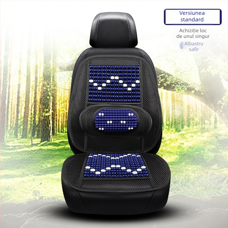 Duoduo pernă auto cu mărgele din lemn și suport lombar integrat, design dintr-o singură bucată, potrivire universală.