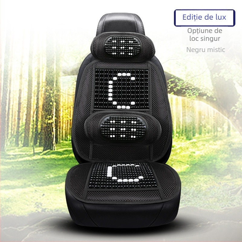 Duoduo pernă auto cu mărgele din lemn și suport lombar integrat, design dintr-o singură bucată, potrivire universală.