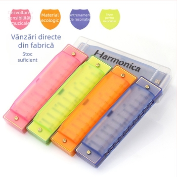 Harmonica cu 10 guri KS1001C, capac ABS și guri din rășină, pentru educație muzicală la grădiniță și școala primară