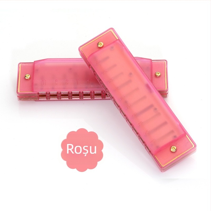 Harmonica cu 10 guri KS1001C, capac ABS și guri din rășină, pentru educație muzicală la grădiniță și școala primară