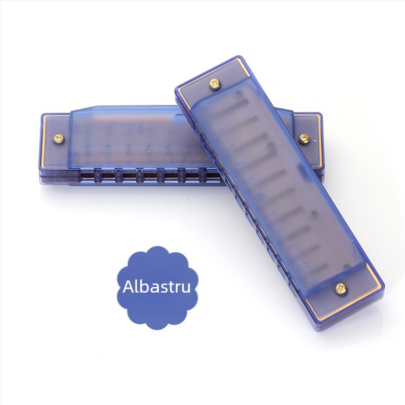 Harmonica cu 10 guri KS1001C, capac ABS și guri din rășină, pentru educație muzicală la grădiniță și școala primară