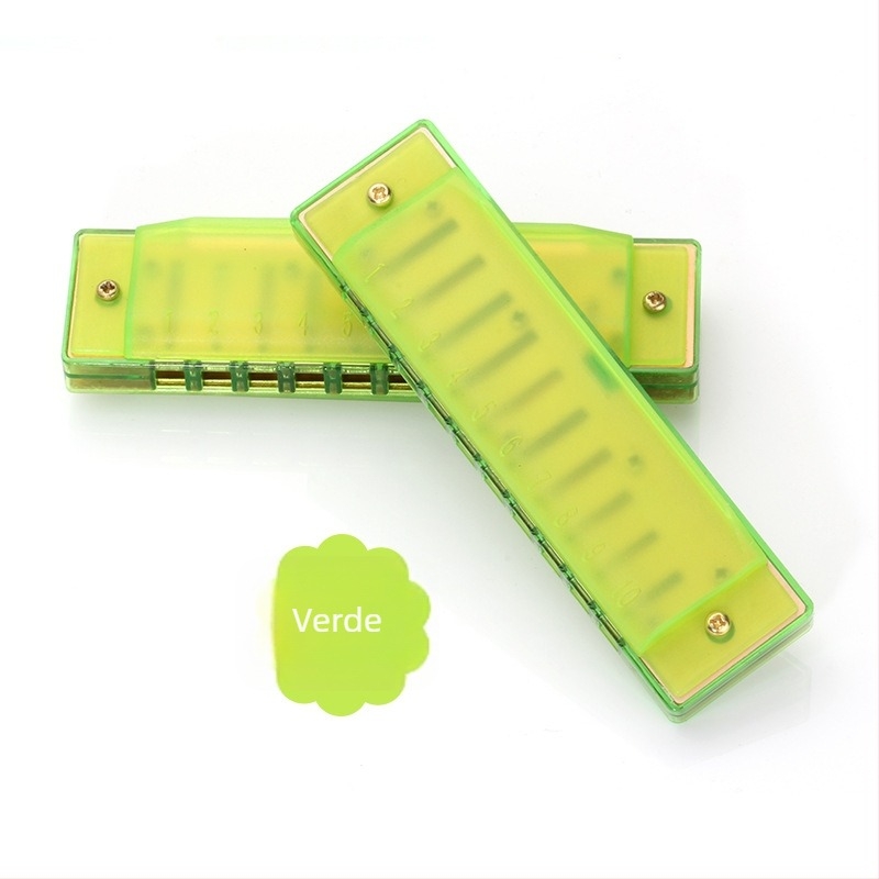 Harmonica cu 10 guri KS1001C, capac ABS și guri din rășină, pentru educație muzicală la grădiniță și școala primară