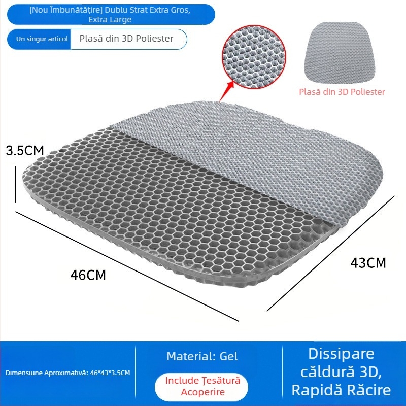 Perne de scaun auto cu gel de răcire pentru vară, suprafață din plasă respirabilă, design dintr-o singură bucată, potrivire universală, brand Follow the Way