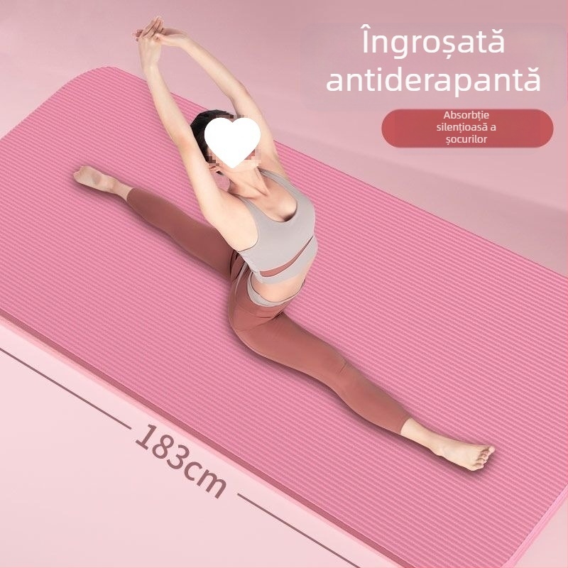 A1R covoraș de yoga pentru începători, izolare fonică, amortizare, aderență îmbunătățită, covoraș de fitness profesional pentru bărbați și femei, mai gros și mai lat, antiderapant interior