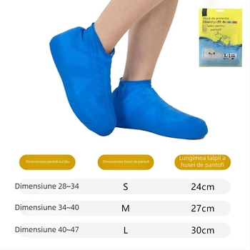 Capace de protecție pentru pantofi din latex natural, impermeabile, cu potrivire universală, design elastic antiderapant îngroșat, grosime 60 g, greutate 65 g