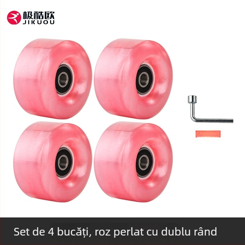 Roți pentru patine cu role - două rânduri, PU, pentru adulți