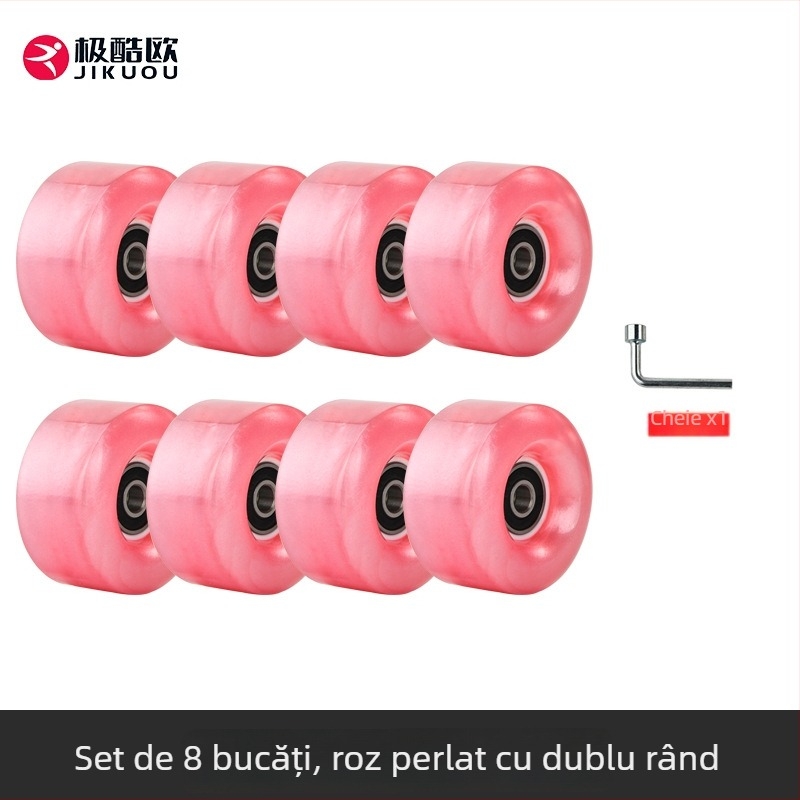 Roți pentru patine cu role - două rânduri, PU, pentru adulți