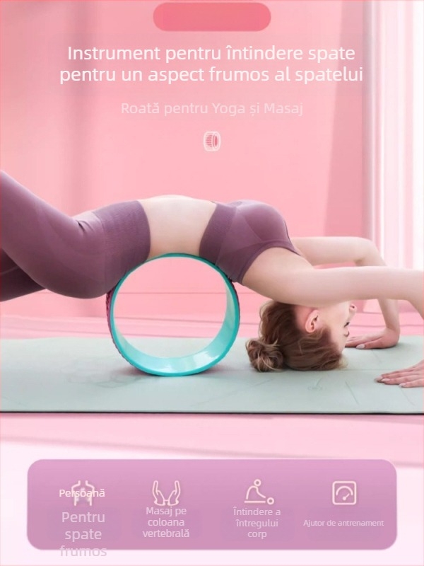 Roata de Yoga cu design Open-Back pentru îndreptări ale spatelui – pentru începători, echipament fitness, PP material, brand Shaking of the Ground