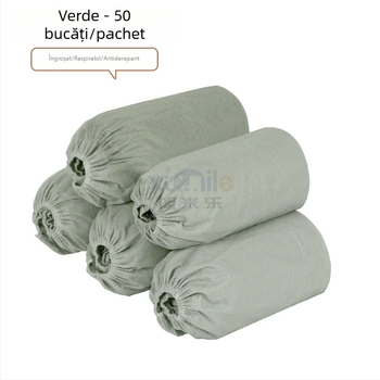 Coveruri de încălțăminte de unică folosință, din material nețesut, îngroșate și antiderapante, pentru uz interior, protecție împotriva prafului, 100 buc. pe pachet