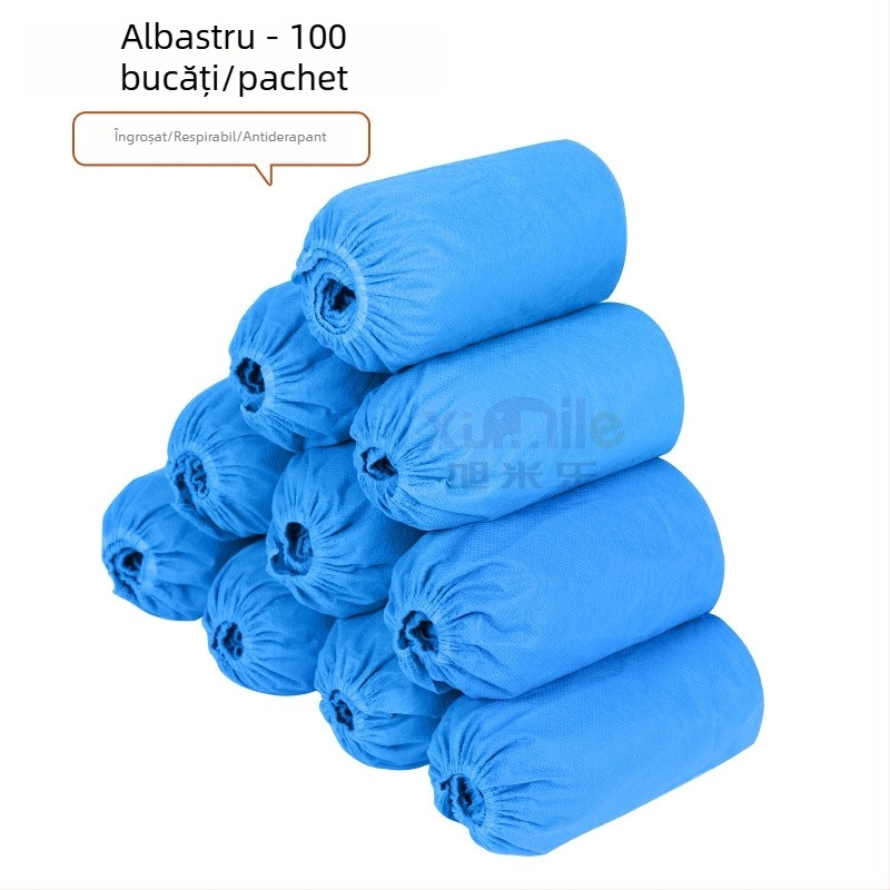 Coveruri de încălțăminte de unică folosință, din material nețesut, îngroșate și antiderapante, pentru uz interior, protecție împotriva prafului, 100 buc. pe pachet