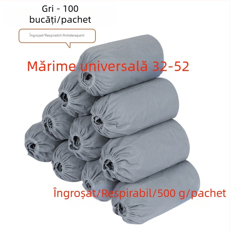 Coveruri de încălțăminte de unică folosință, din material nețesut, îngroșate și antiderapante, pentru uz interior, protecție împotriva prafului, 100 buc. pe pachet