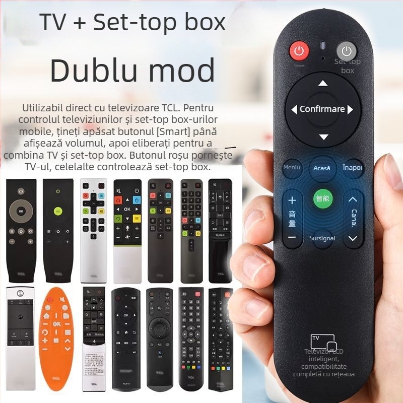 Telecomandă universală pentru TV Wuchuan RM-V16+ pentru televizoare LCD de la TCL, Hisense, Changhong, Konka și Skyworth, rază de transmisie de 10 m.