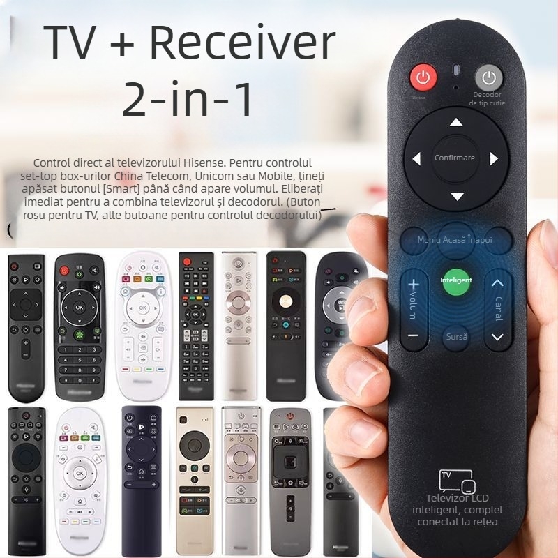 Telecomandă universală pentru TV Wuchuan RM-V16+ pentru televizoare LCD de la TCL, Hisense, Changhong, Konka și Skyworth, rază de transmisie de 10 m.