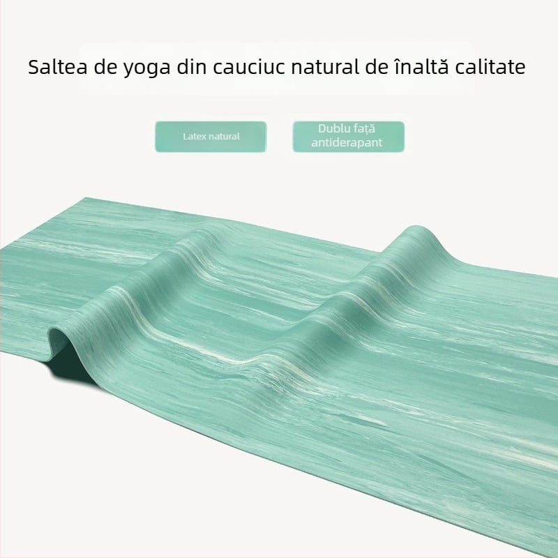 Covoraș de yoga din cauciuc natural, model cu dungi, anti-alunecare, rezistent la uzură (grosime 4 mm; greutate 2,8 kg)