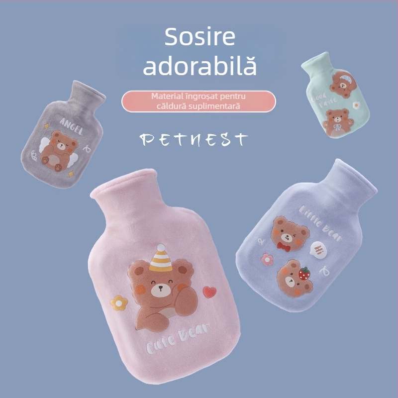 Sticlă de apă caldă umplută pentru abdomen, capacitate 350 ml, încălzire prin injecție de apă, greutate cu ambalaj 50, cutie 50 bucăți