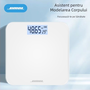 Cantar de analiză a grăsimii corporale, model S002, panou din sticlă întărită, formă pătrată, alimentare cu baterie, stil japonez, simplu, lux ușor