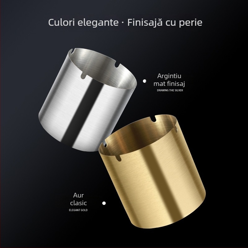 Scrumieră din oțel inoxidabil, stil Light Luxury, imprimare logo și personalizare, ambalaj 100 bucăți