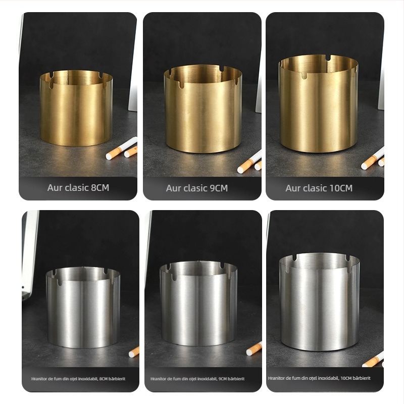 Scrumieră din oțel inoxidabil, stil Light Luxury, imprimare logo și personalizare, ambalaj 100 bucăți