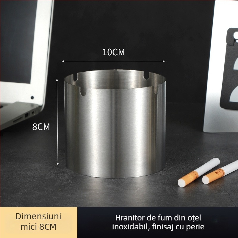 Scrumieră din oțel inoxidabil, stil Light Luxury, imprimare logo și personalizare, ambalaj 100 bucăți