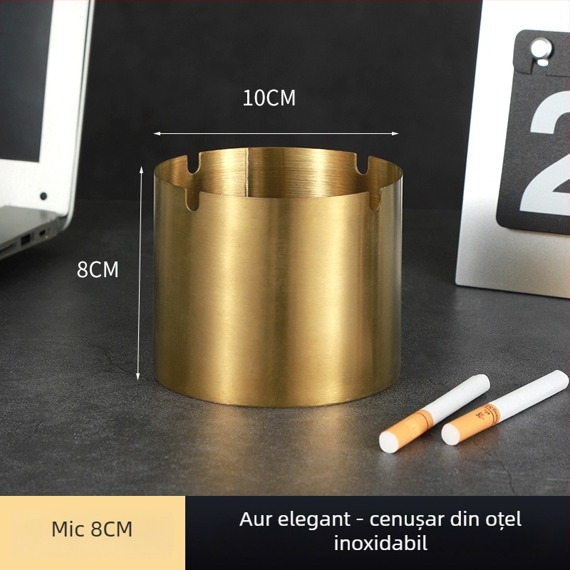 Scrumieră din oțel inoxidabil, stil Light Luxury, imprimare logo și personalizare, ambalaj 100 bucăți