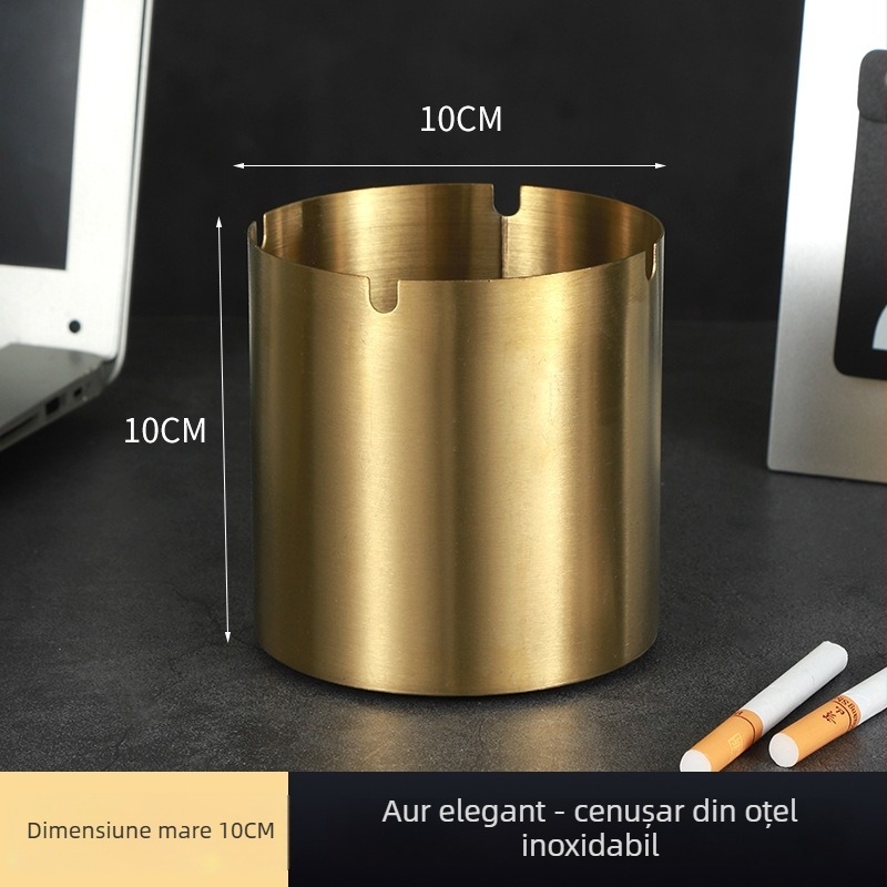 Scrumieră din oțel inoxidabil, stil Light Luxury, imprimare logo și personalizare, ambalaj 100 bucăți