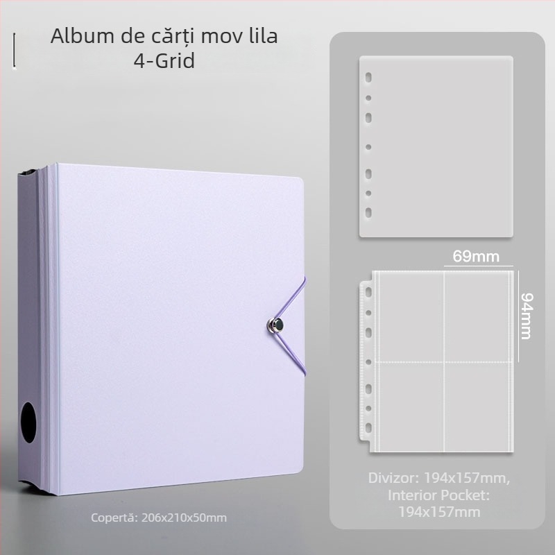 Four Seasons Album pentru carduri stelare, format loose-leaf, copertă PP, legare spirală, 50 pagini