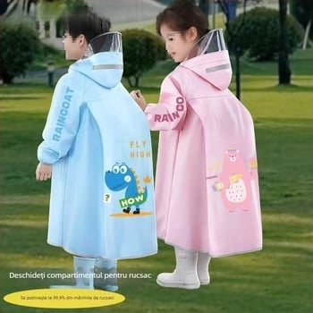 Poncho EVA pentru copii, unisex, potrivit pentru grădiniță și școală, cu logo imprimat