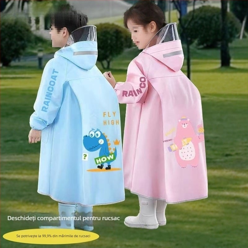 Poncho EVA pentru copii, unisex, potrivit pentru grădiniță și școală, cu logo imprimat