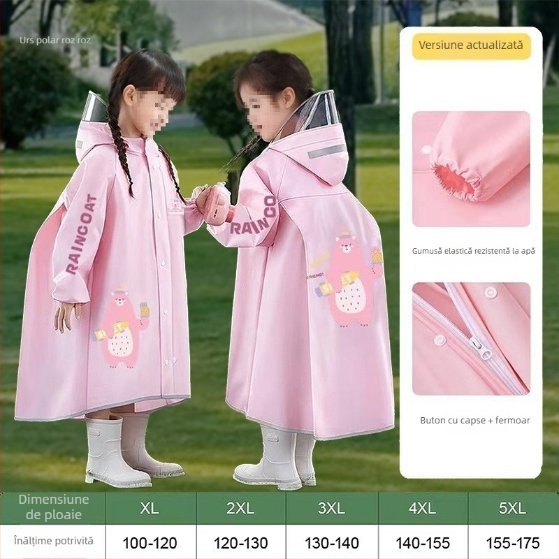 Poncho EVA pentru copii, unisex, potrivit pentru grădiniță și școală, cu logo imprimat