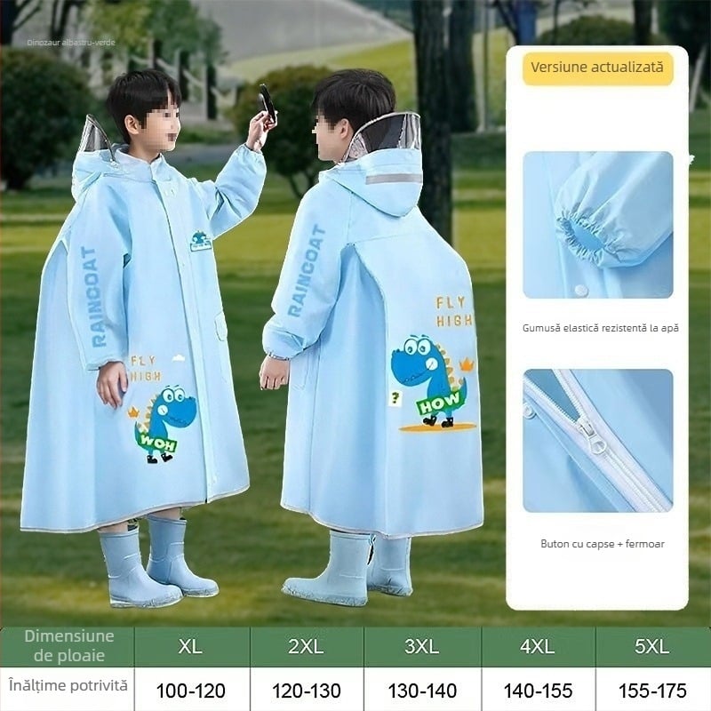 Poncho EVA pentru copii, unisex, potrivit pentru grădiniță și școală, cu logo imprimat