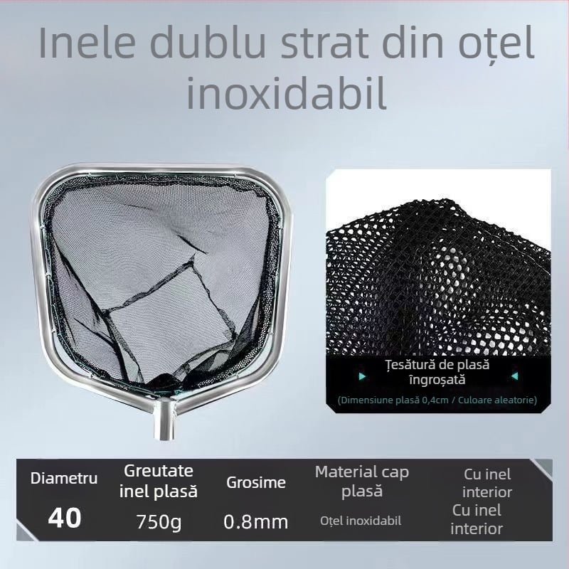 Plasă detașabilă din oțel inoxidabil, întărită și mai groasă, pentru prinderea peștilor mari și a fructelor de mare, plasă de pescuit portabilă, de mână