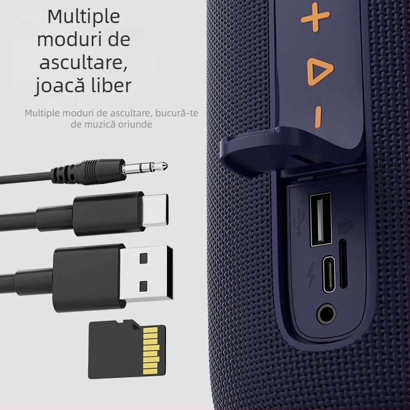 Boxă Bluetooth portabilă pentru exterior cu subwoofer – IPX4, Bluetooth 5.0, difuzoare duale, 20Hz–20kHz, baterie 2000–4000 mAh