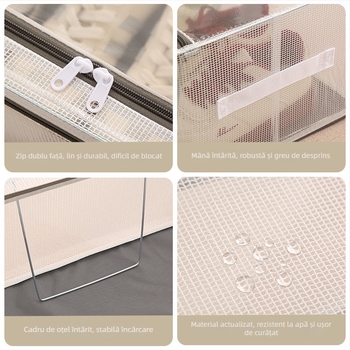Cutie transparentă pentru depozitare încălțăminte, pliabilă, pentru depozitare sub pat, PVC plasă, 10-20L