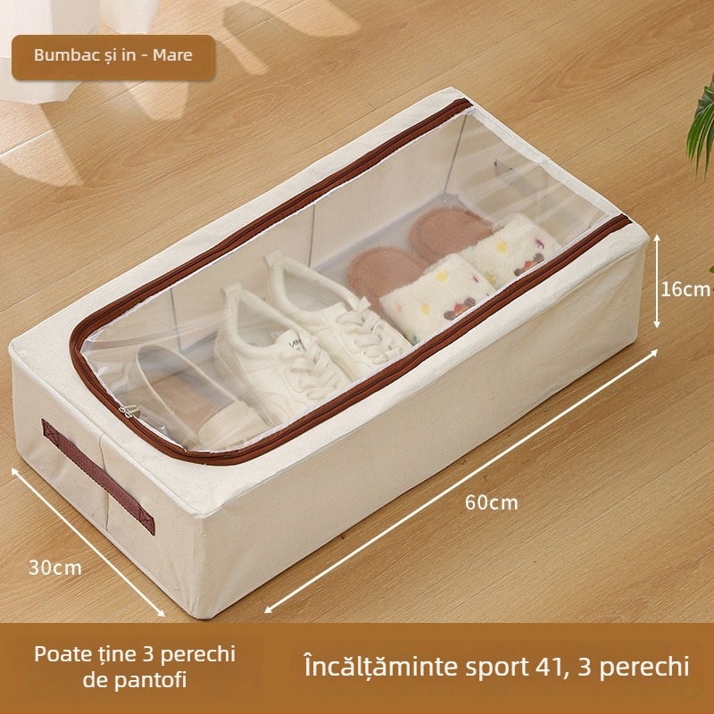 Cutie transparentă pentru depozitare încălțăminte, pliabilă, pentru depozitare sub pat, PVC plasă, 10-20L