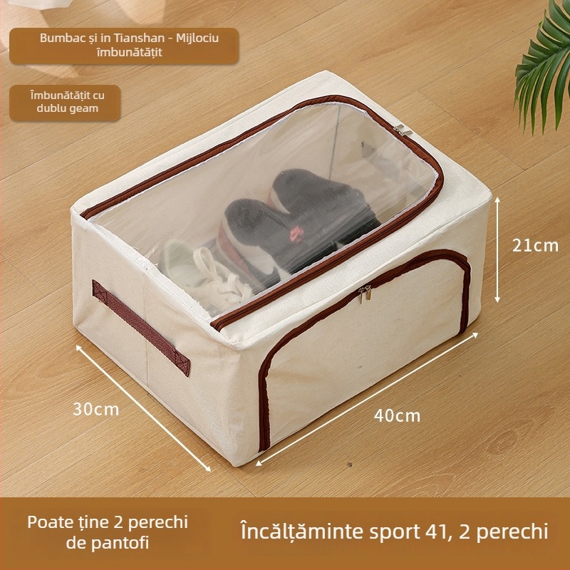 Cutie transparentă pentru depozitare încălțăminte, pliabilă, pentru depozitare sub pat, PVC plasă, 10-20L