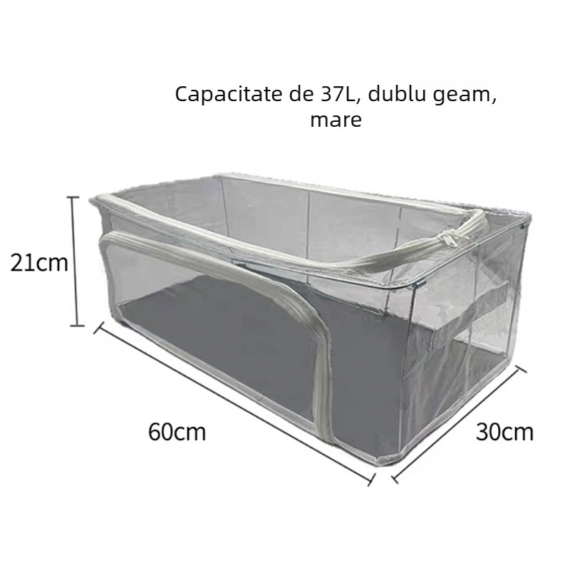 Cutie transparentă pentru depozitare încălțăminte, pliabilă, pentru depozitare sub pat, PVC plasă, 10-20L