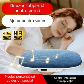 Speaker de som pentru culcare sub pernă (Design farfurie zburătoare) – Bluetooth 5.3, 100Hz–20kHz, SNR ≥70dB, 5W, Baterie încorporată 100–300mAh