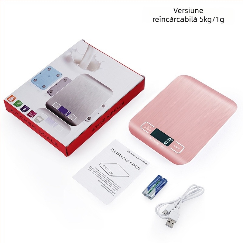DH-2012 Cântar de bucătărie electronic – portabil, în gama 5 kg/1 g până la 10 kg/1 g, măsurare electronică, alimentare cu 2 baterii