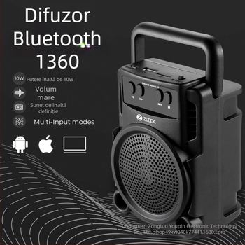 Boxă Bluetooth fără fir, baterie încorporată, Bluetooth 5.0, 3W, 100Hz-20kHz, rază de acțiune 10 m