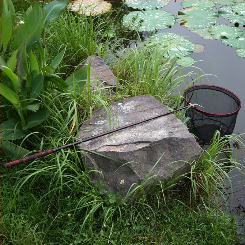 Tija telescopică din carbon pentru plasă de pescuit, portabilă, ultra-ușoară, 4 secțiuni, greutate 0,5 kg